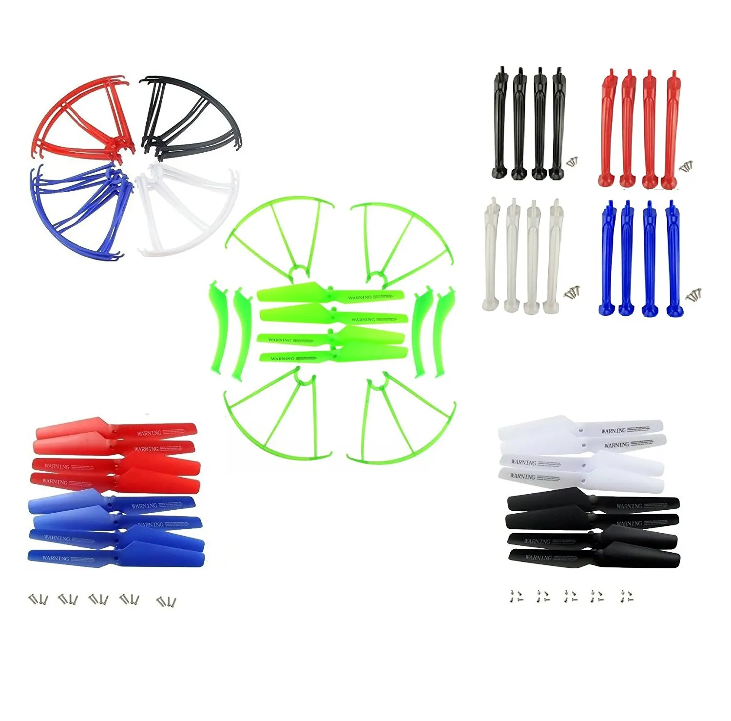 

60pcs * Syma X5SC X5SW Main Blade & Propeller Protectors Blades Frame & Landing Skid & Mounting Screws for RC Mini Quadcopter