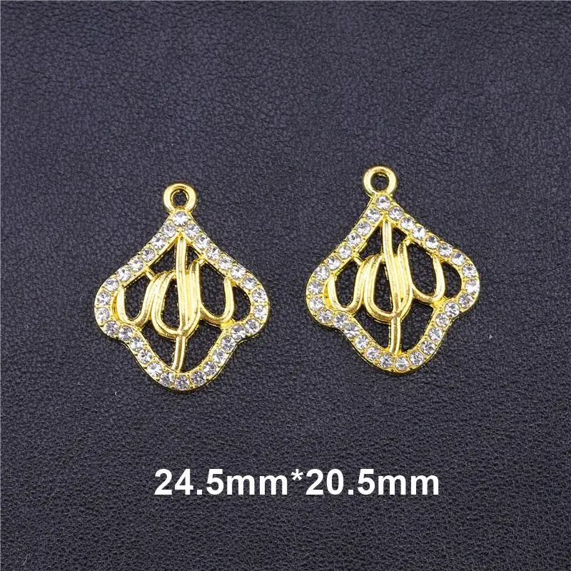 Gold 5pcs 5 шт. ислам полумесяц мусульманский Бог соединитель религиозный Бог Подвески кулон для DIY аксессуары для ювелирных изделий ручной работы - Цвет: Gold 5pcs