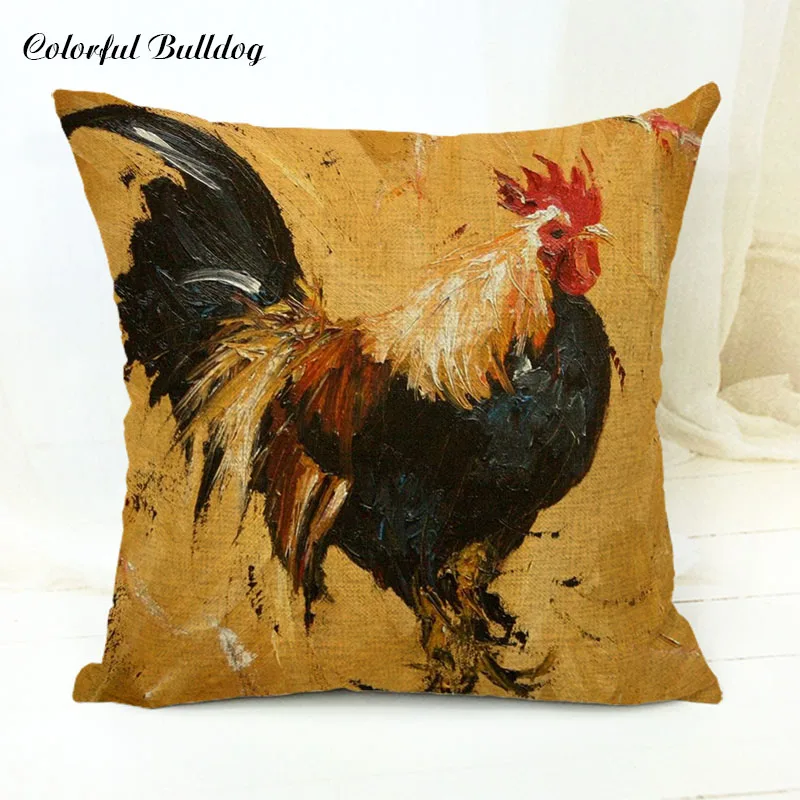 Ретро петух обычный Американский сельской местности накидки на подушки