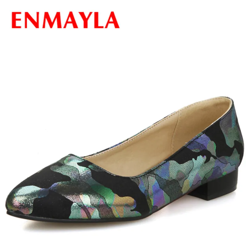 

ENMAYLA Brand New Women Flats Shoes Pointed Toe Summer Flats Elegant Print Flowers Women's Casual Shoes Woman Summer Shoes
