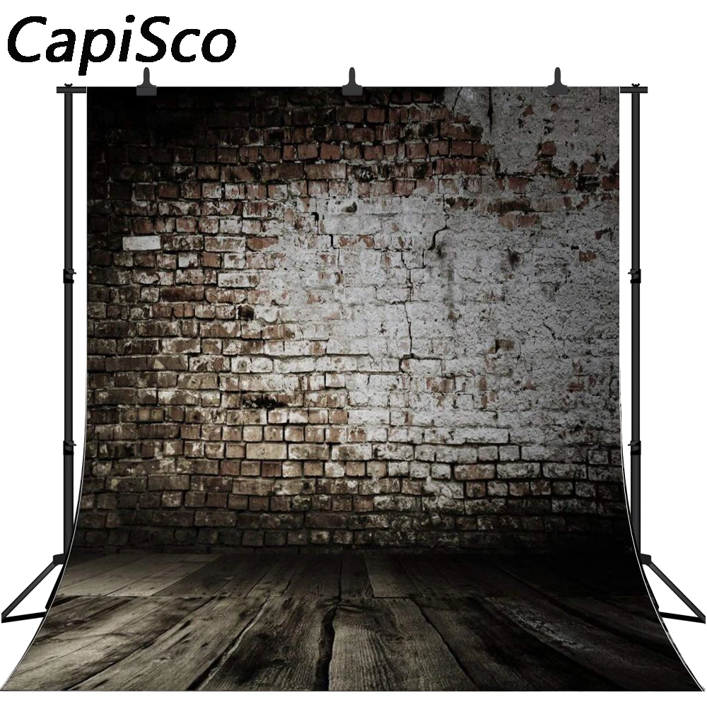 

Capisco фон для фотосъемки с изображением темно кирпичная стена деревянный пол для защиты детей и домашних животных, многоярусная юбка портретный фон для фотосъемки фон для студийной съемки