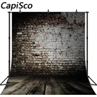 Capisco фон для фотосъемки с изображением темно кирпичная стена деревянный пол для защиты детей и домашних животных, многоярусная юбка портретный фон для фотосъемки фон для студийной съемки