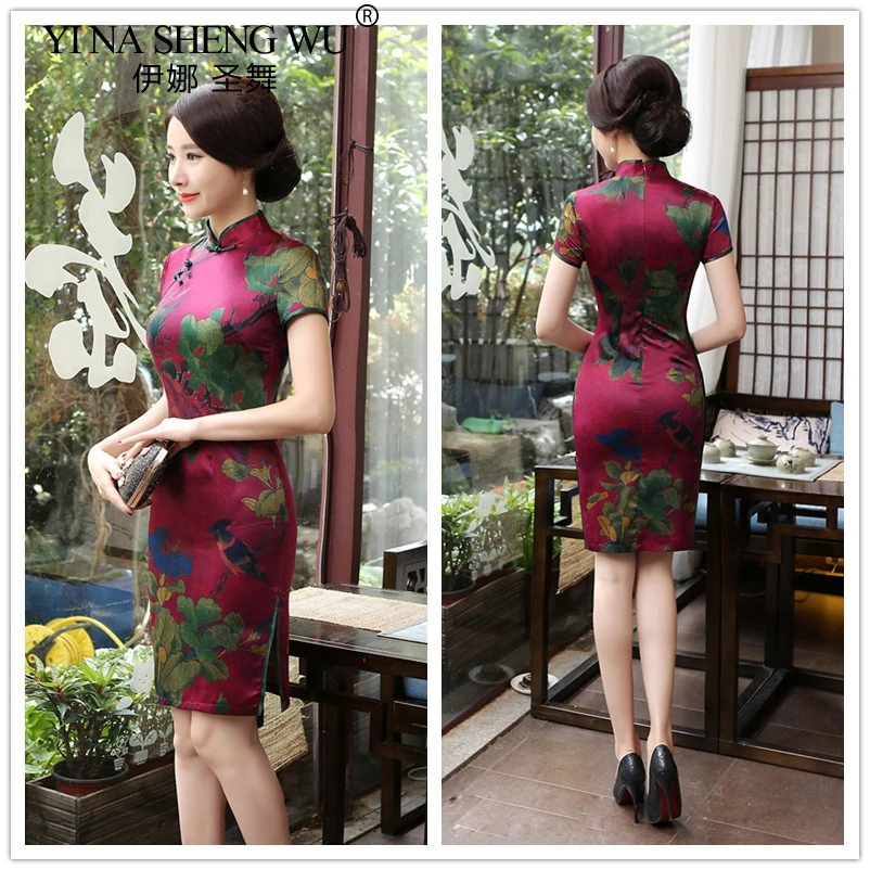 Китайское современное платье Cheongsam, свадебное платье, Женская юбка с принтом, тонкое платье, сексуальное платье Ципао, платье в ретро стиле, повседневное шоу, Cheongsam