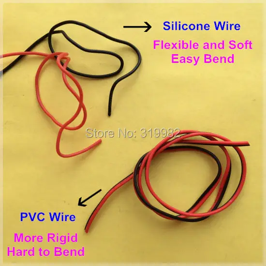 Силиконовый резиновый провод 2x3 метра 24awg 3239 изолированный красный черный гибкий
