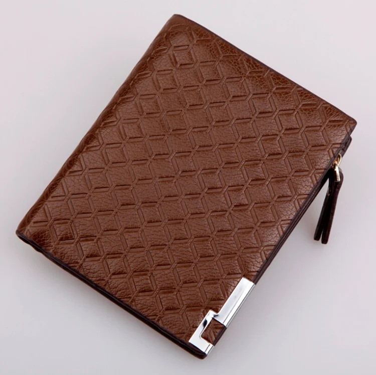 Модные мужские бумажники дизайнерские квадратные кошельки с узором в клетку 3