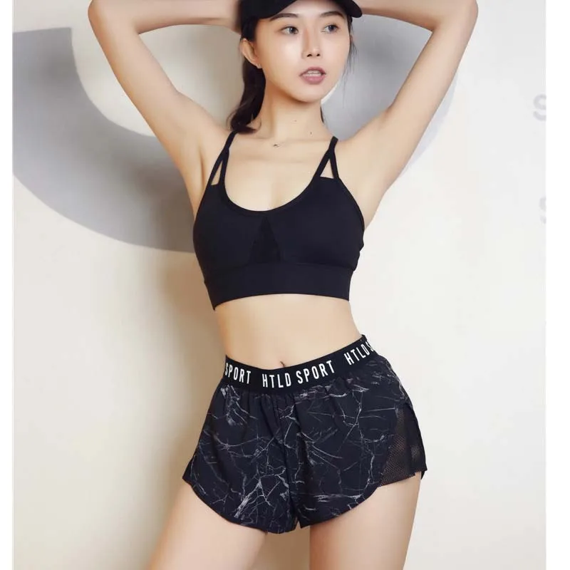 Новые спортивные женские шорты для йоги сексуальные с принтом фитнеса