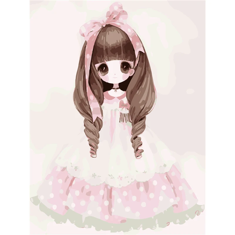 Цифровая картина маслом бескаркасная по номерам абстрактная Снежная девушка