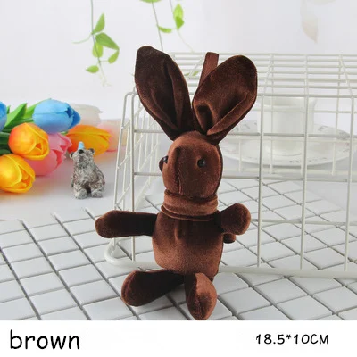 brown Милый кролик плюшевые Висячие игрушки цветок букет украшения кролик мягкие превалирующие подвески - Цвет: brown