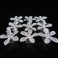 2015 new 100pcs bridal wedding prom crystal rhinestone flower hair twists spins pins silver color free shipping