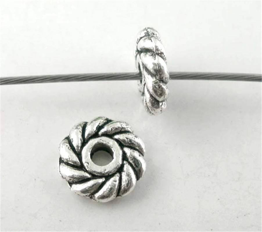 DoreenBeads 200 шт. бусины разделители для маленьких цветов серебристого цвета