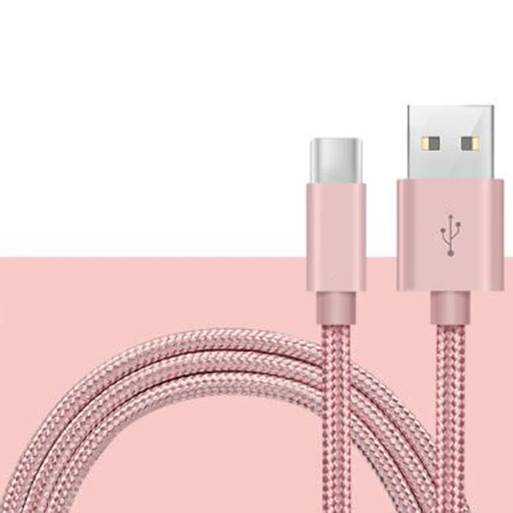 Rose Gold Для samsung S8 S9 Plus, huawei mate 9, быстрый USB C type C кабель для синхронизации данных и зарядки телефона, зарядное устройство, нейлон, высокая скорость зарядки, мода - Цвет: Rose Gold