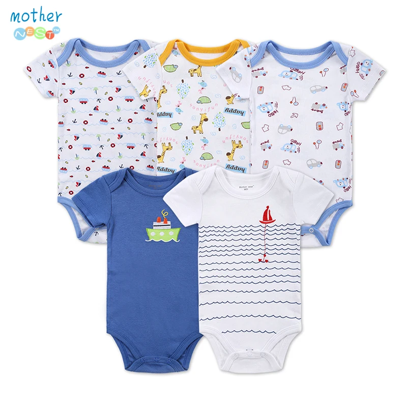 5 шт./лот боди для малышей с принтом новорожденных Одежда маленьких девочек