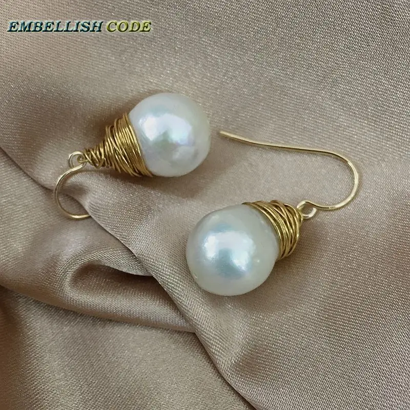 Серьги Подвески ручной работы с золотым покрытием в стиле барокко|drop earrings|shaped