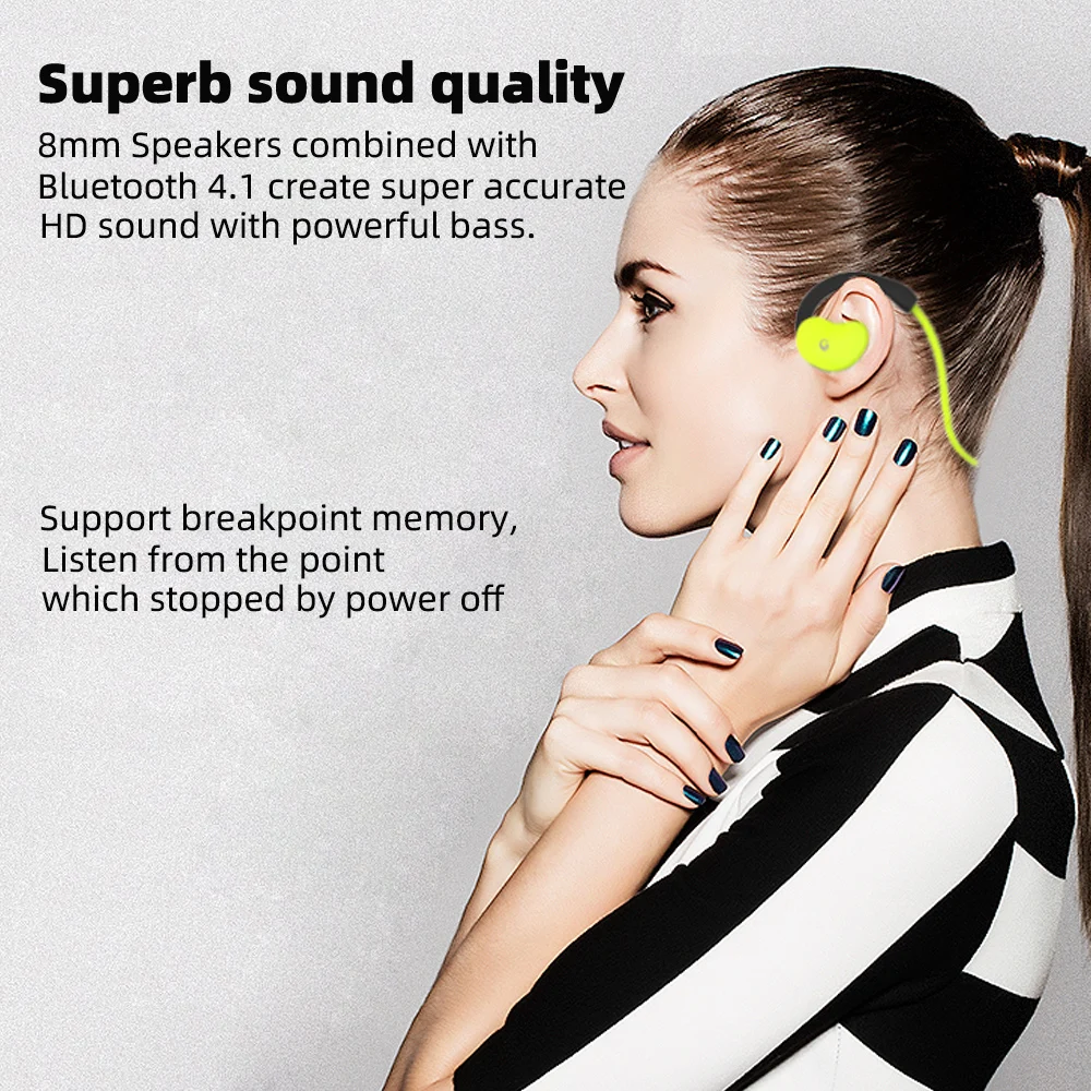 Ralyin 32 Гб mp3 bluetooth наушники 10 часов воспроизведения IPX6 водонепроницаемые беспроводные наушники bluetooth наушники Поддержка OTG mic