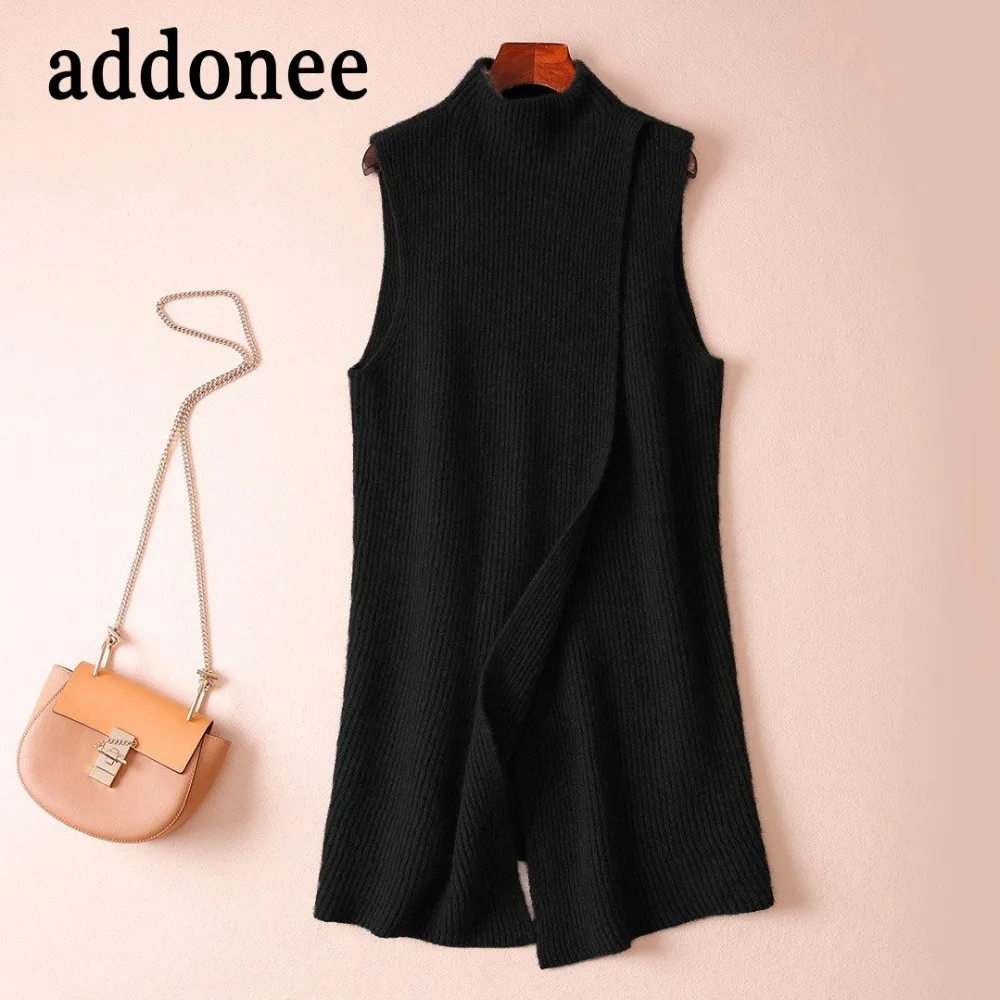 New Arrive Women Turtleneck Cashmere Pullovers Wool Wild Sweater Solid color Casual Autumn winter Style Comfortable Warm Vest | Женская
