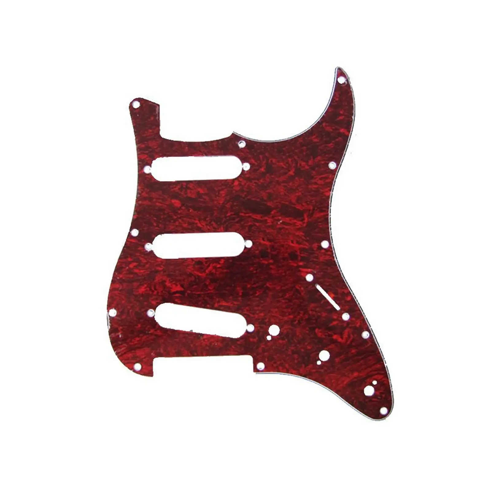 3Ply SSS Накладка и задняя пластина для Strat Гитара черепаха оболочка красная с
