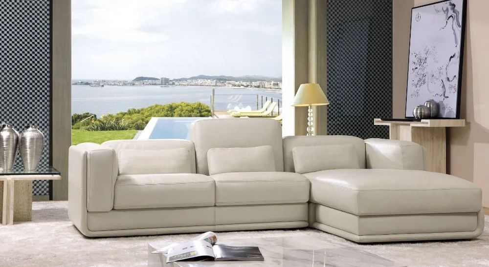 Современный секционный L образный диван из натуральной кожи высококачественный