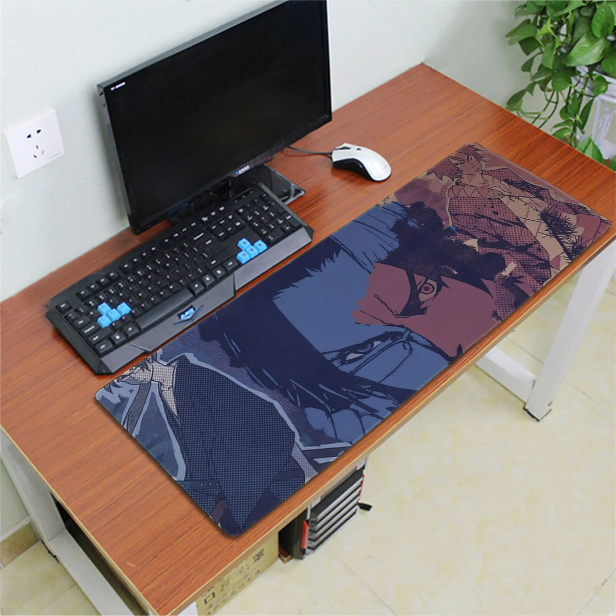 Lock Edge 40X90cm Maiya Лидер продаж аниме самурай шампло натуральный каучук игровой коврик для мыши Настольный коврик большой коврик для мыши клавиатуры коврик - Цвет: Lock Edge 40X90cm