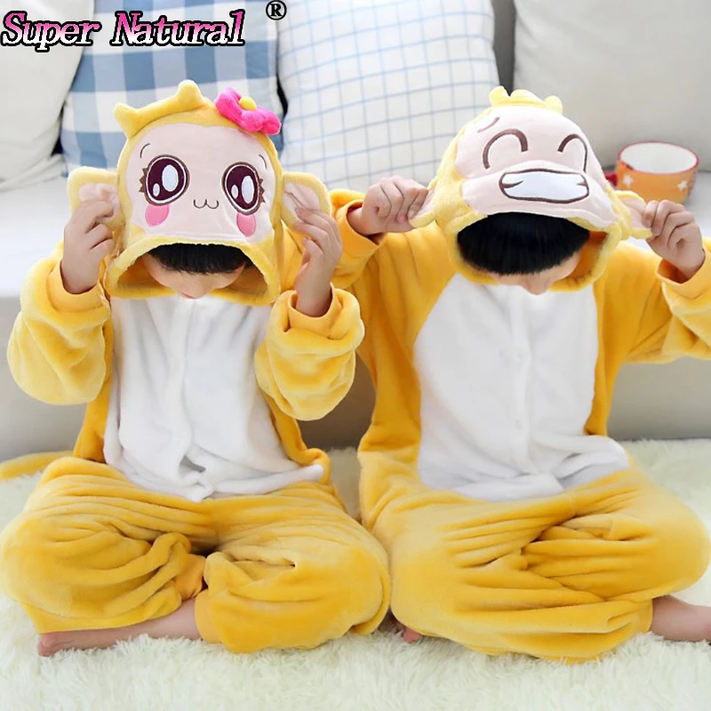 HKSNG Winter Flannel Kids Animal Cute Catoon Yoyo Cici Monkey Pajamas Kigurumi Onesies Costume Sleepwear With Zipper |