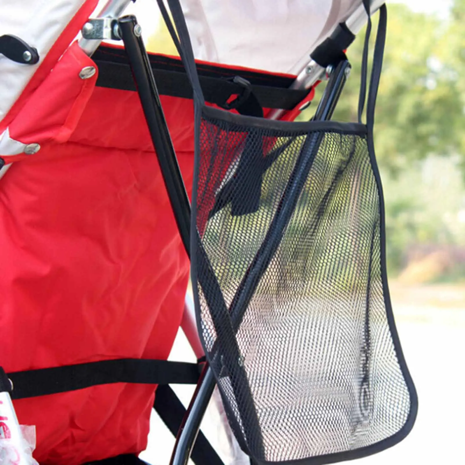 

Citygirl Baby Infant Stroller Hanging Bag Black Mesh Bottle Diaper Storage Organizer Bag