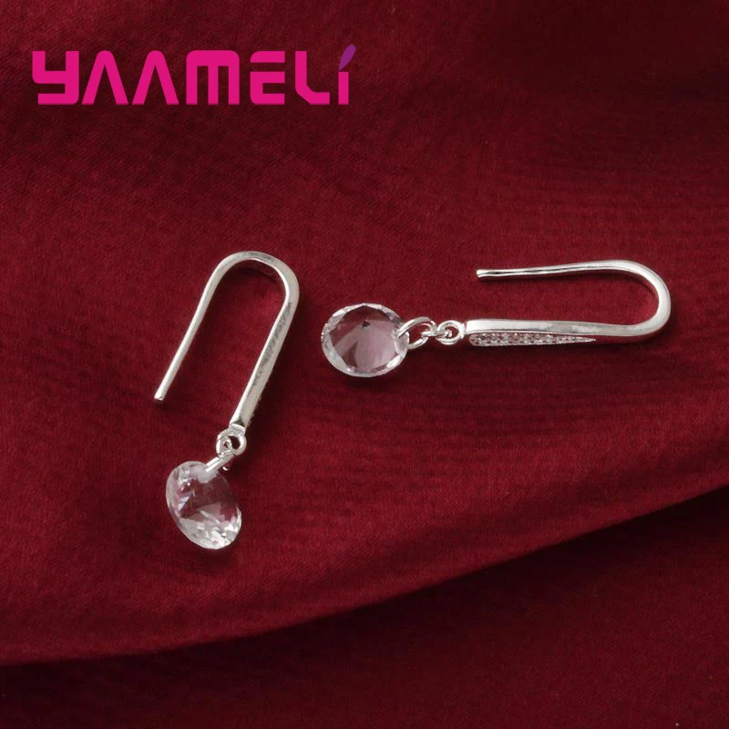 Elegantment новые модные сверкающие большие круглые серьги из стерлингового серебра
