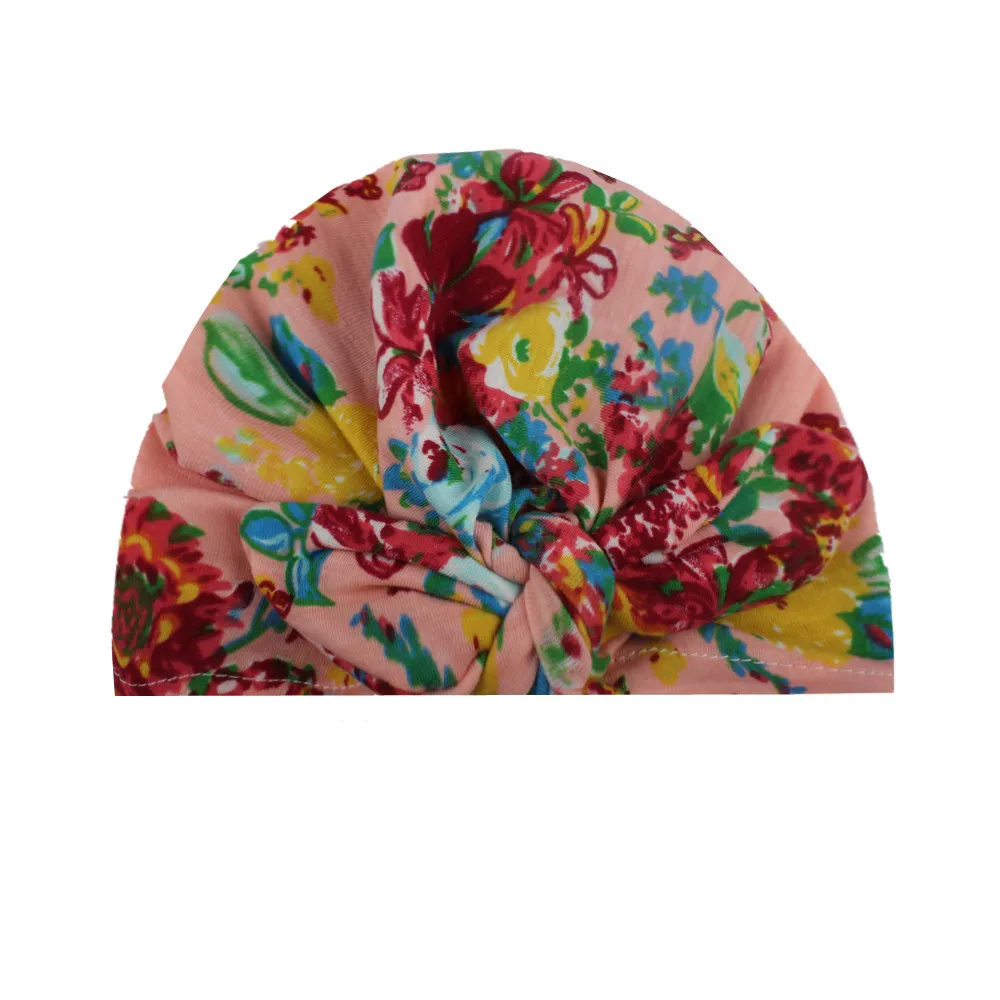 E206980 Sweet Dot Baby Girl Hat with Bow Candy Color Baby Turban Cap for Girls Elastic Infant Accessories 1 PC - Цвет: E206980