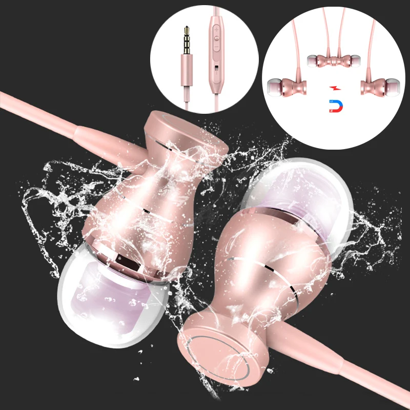 Наушники вкладыши гарнитура с проводным управлением магнитная четкость