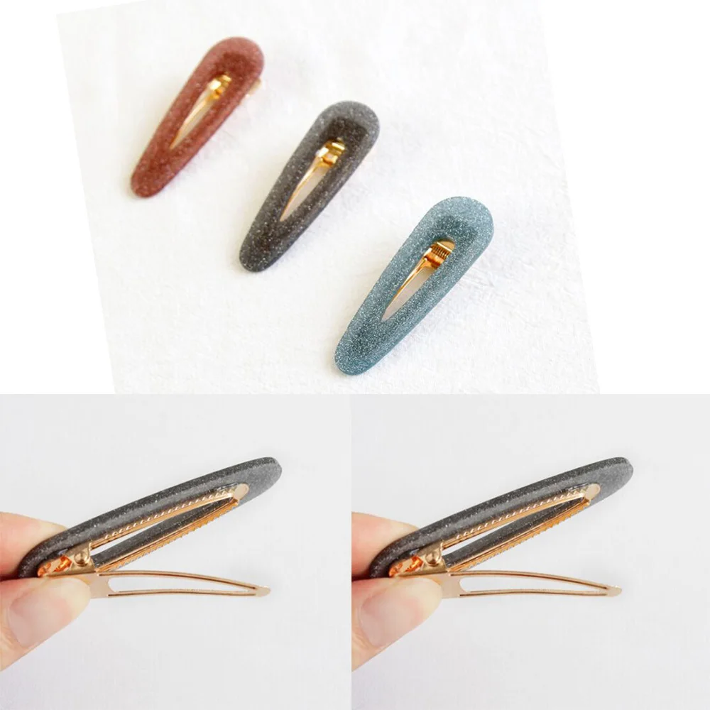 

1PC New Simple Shiny Hair Clips Girls Hairpins BB Clips Barrettes For Womens Hairgrips Waterdrop Hairpins Hair Accessories