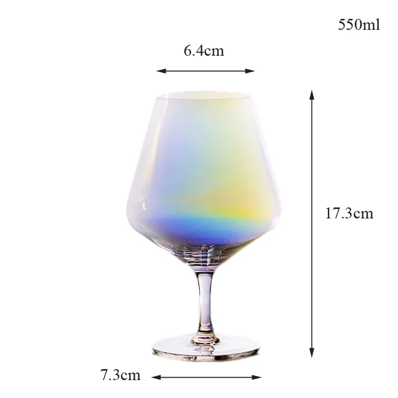 1pcs 550ml Европейский Радужный хрустальный стеклянный Кубок, Кубок для шампанского, бокал для коктейлей, бокал для вина, es, Свадебный домашний бар, отель, питьевая посуда - Цвет: 1pcs 550ml