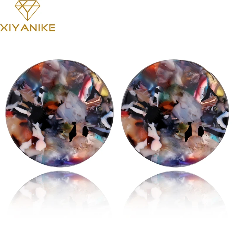 XIYANIKE Модные женские этнические неровные Круглые красочные акриловые массивные длинные висячие серьги для женщин ювелирные изделия подарок аксессуары E618