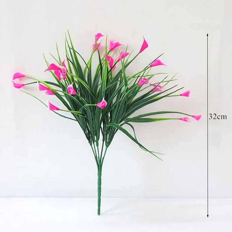 Искусственное растение Calla Lily цветы зеленая пластиковая трава искусственное