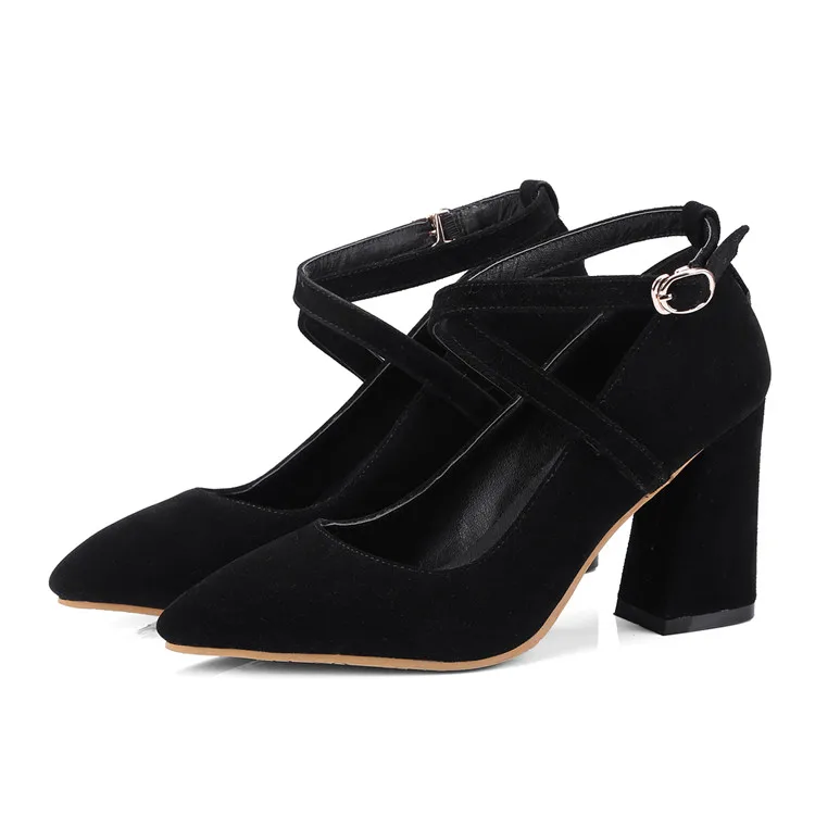 MLJUESE/Новинка 2018 года Туфли лодочки с пряжкой и ремешком на щиколотке из