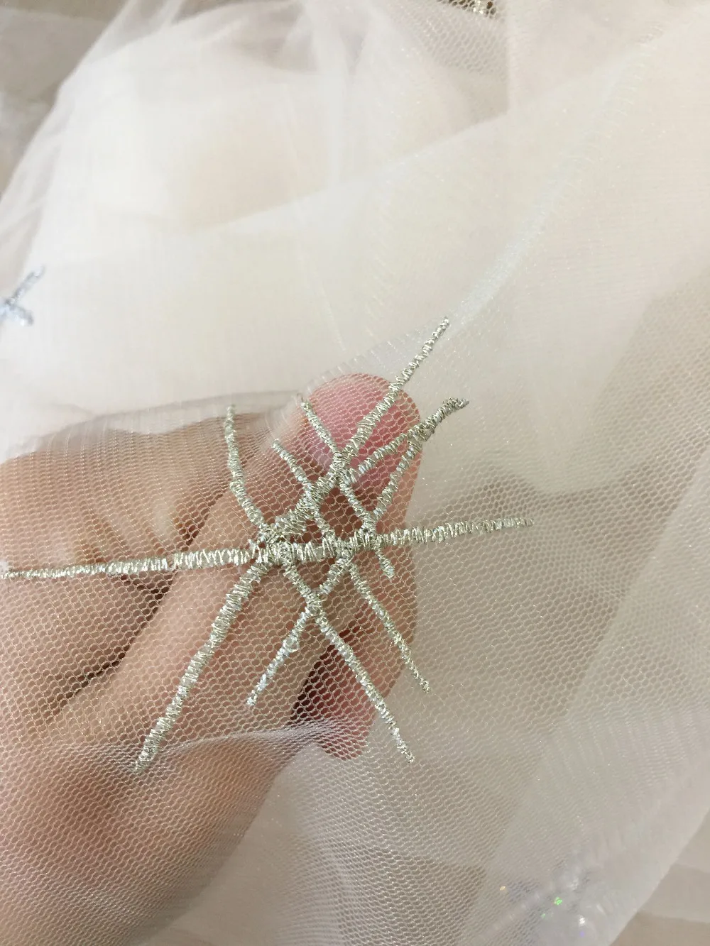 5 ярдов изысканный Тюлевое кружево с пайетками ткани изображением из Звездных