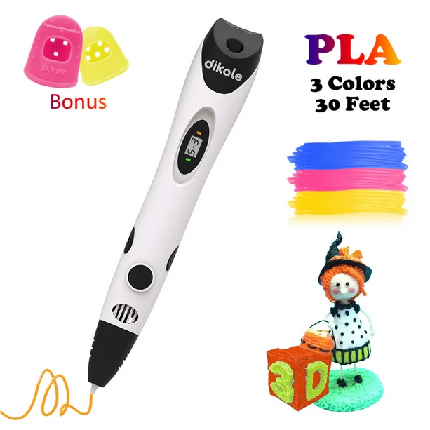 White US Free 9m PLA Dikale 3D Ручка для печати USB Canetas Criativa 7-го поколения Impresora Magica 3D Ручка для рисования струбцина нить PLA подарок для детей и взрослых - Цвет: White US Free 9m PLA