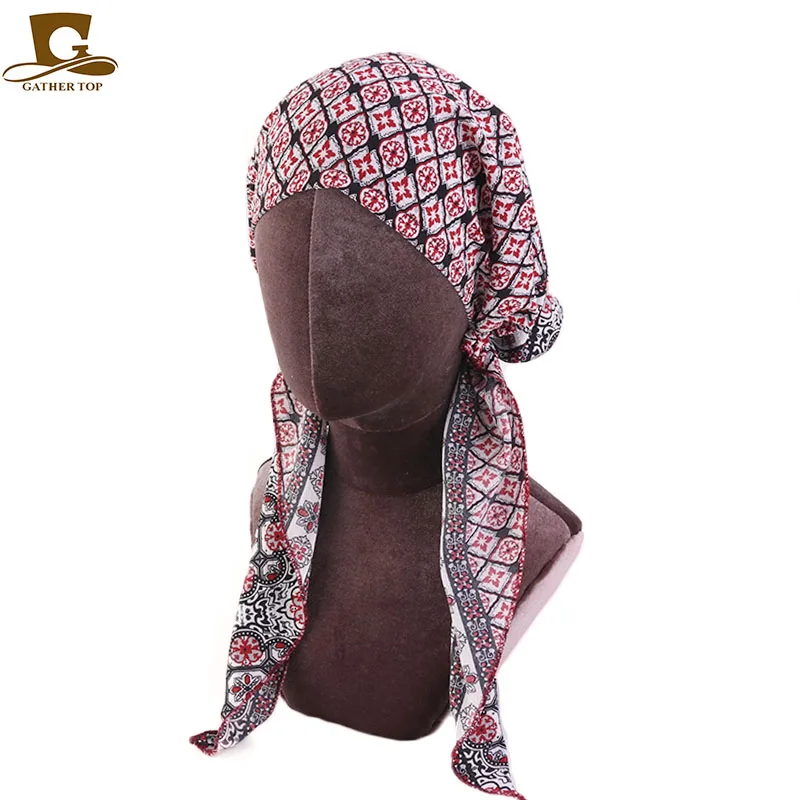 Fashion Women Turban Solid Color Pre-tie Headwear Chemo Cap Print Flower Soft Hat Headscarf Wrap Cancer Hair Accessories |
