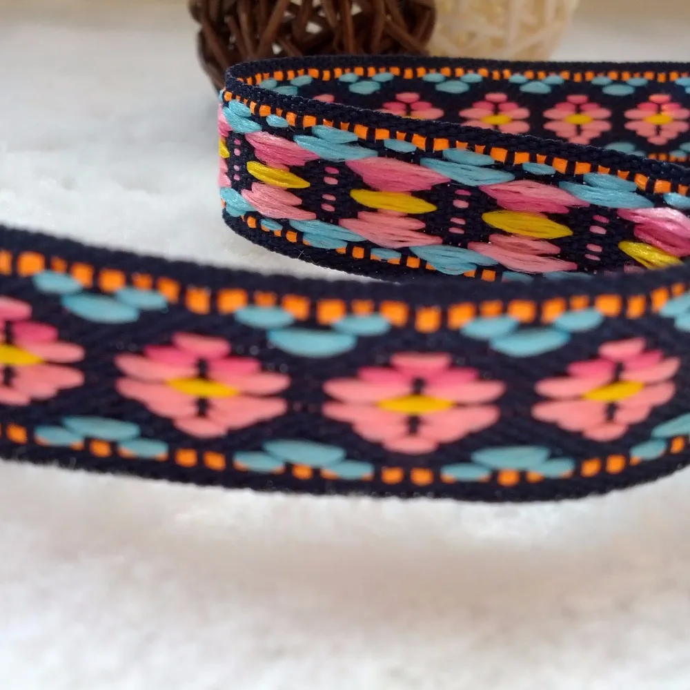 

Тканая жаккардовая лента с цветочной вышивкой, 10 ярдов, 12 мм, 1/2 дюйма