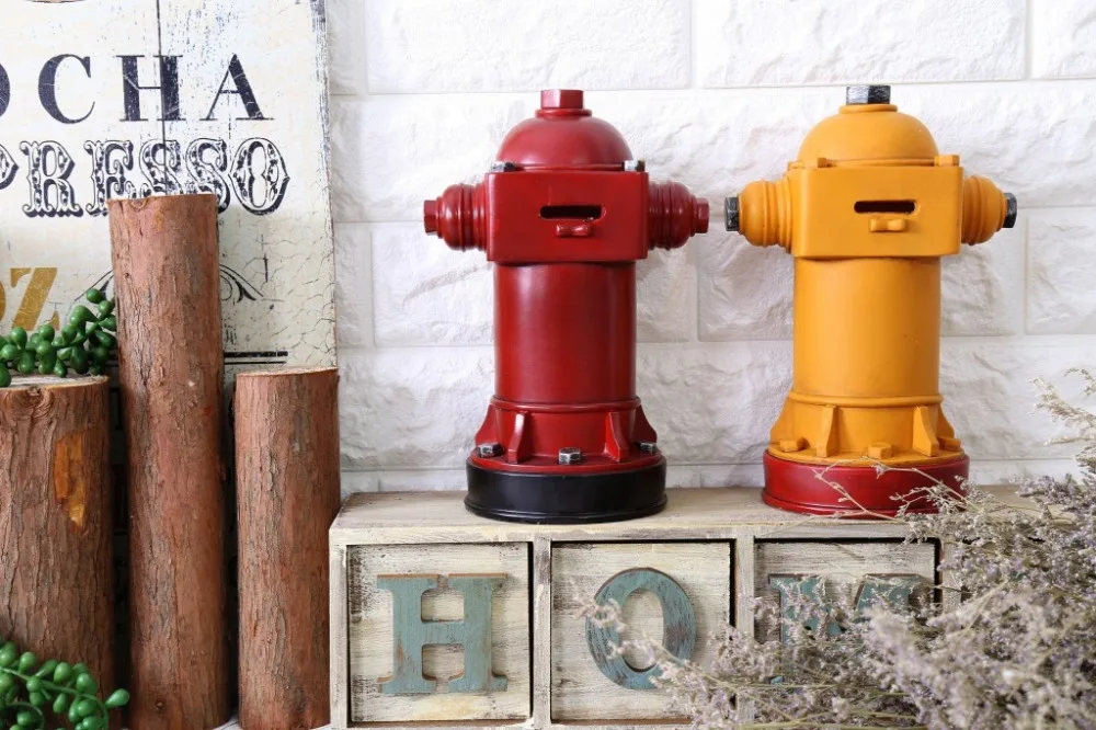 Vintage Style Resin Coin Saver Fire Hydrant Shape Money Box Household Piggy Bank Home Decor Student gift | Дом и сад