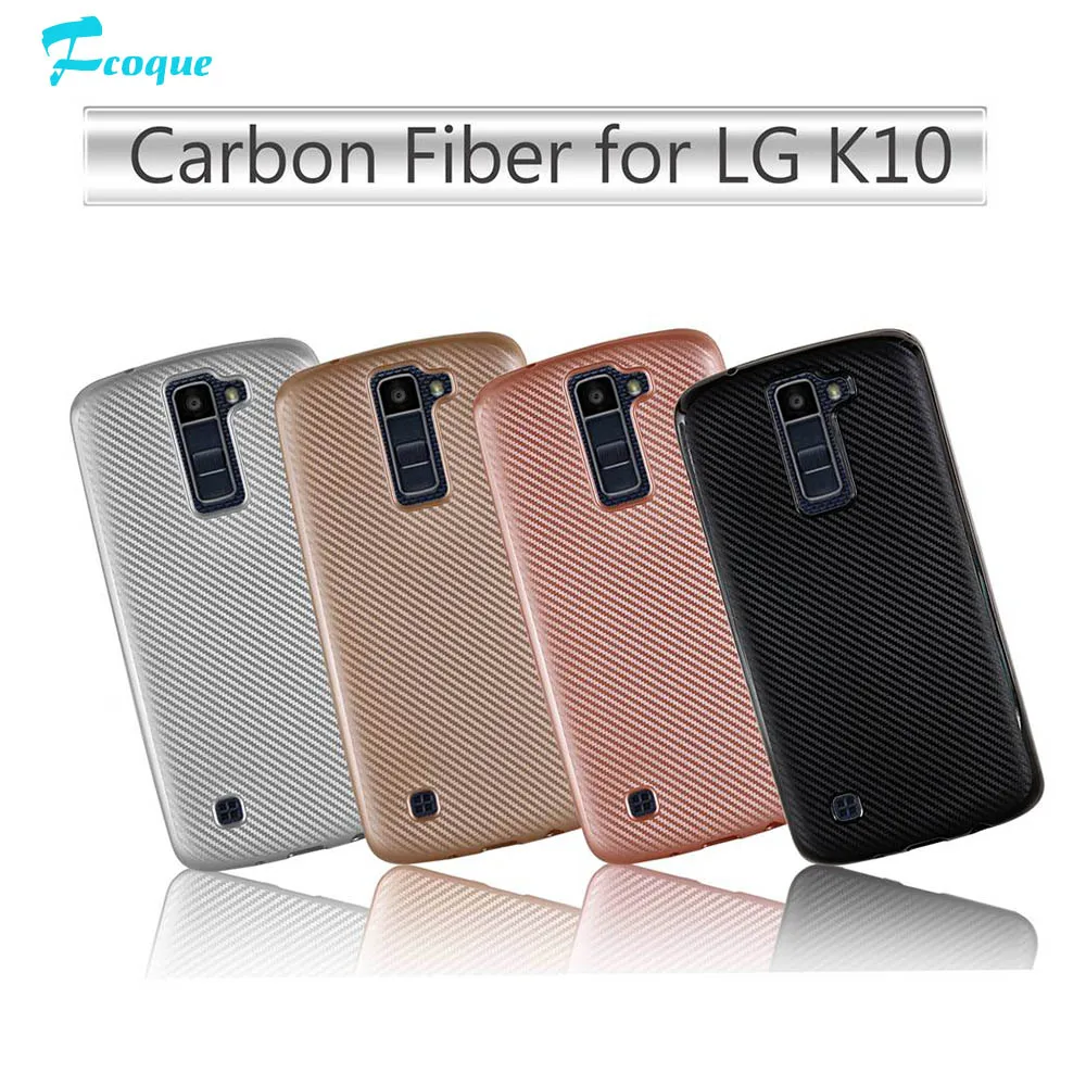 Fcoque нового углеродного волокна телефон чехол для LG K10 Чехол Мягкий задняя крышка