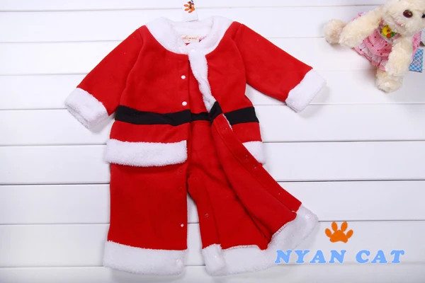Новые детские комбинезоны 2 шт. Комплект новорожденных Рождество Санта Клаус Bebe