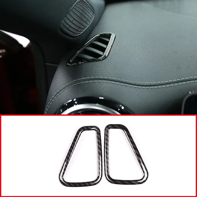 

2pcs Carbon Fiber Style ABS Matt Dashboard Air Conditioning Vent Frame Trim For Mercedes Benz A Class A180 W177 2019 Accessories
