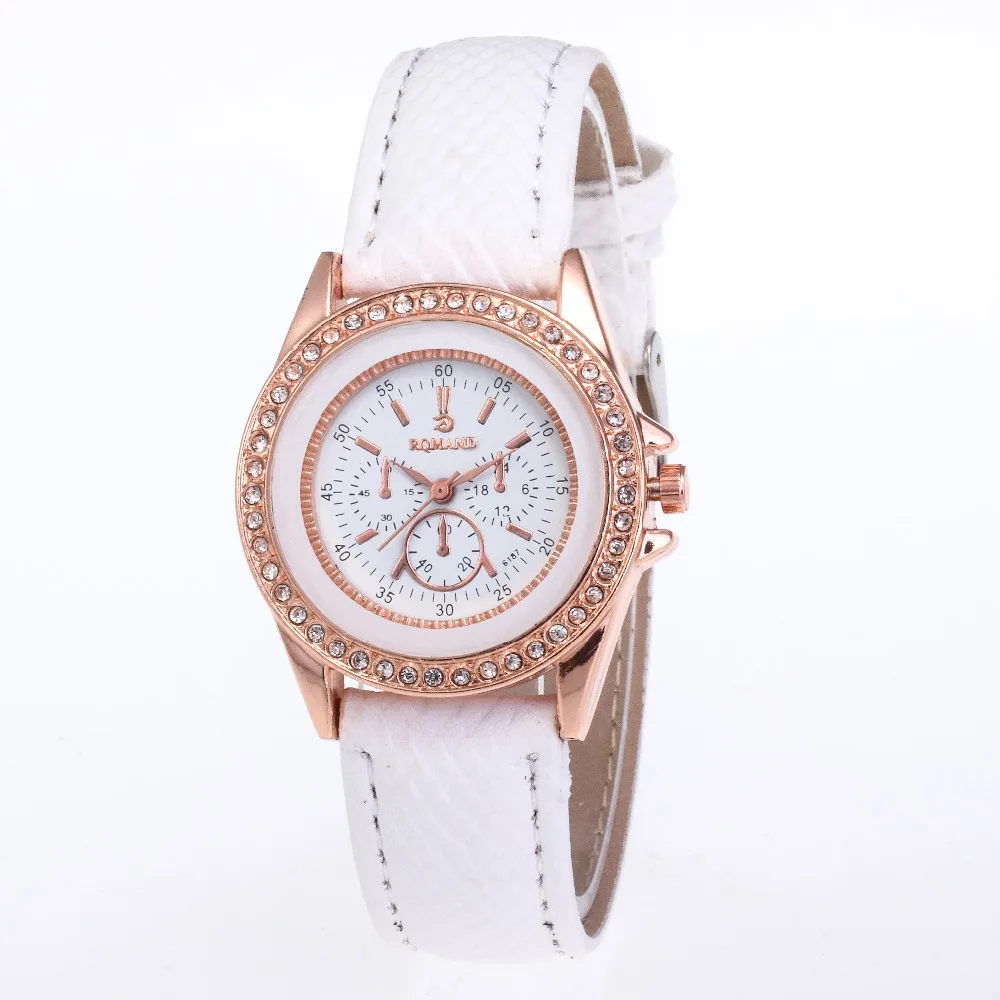Новые модные женские часы кожаные кварцевые наручные со стразами Reloj Mujer Montre Femme