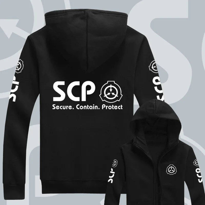 

Толстовка с капюшоном для мужчин и женщин, худи в стиле аниме SCP Foundation, унисекс, свитшот с капюшоном