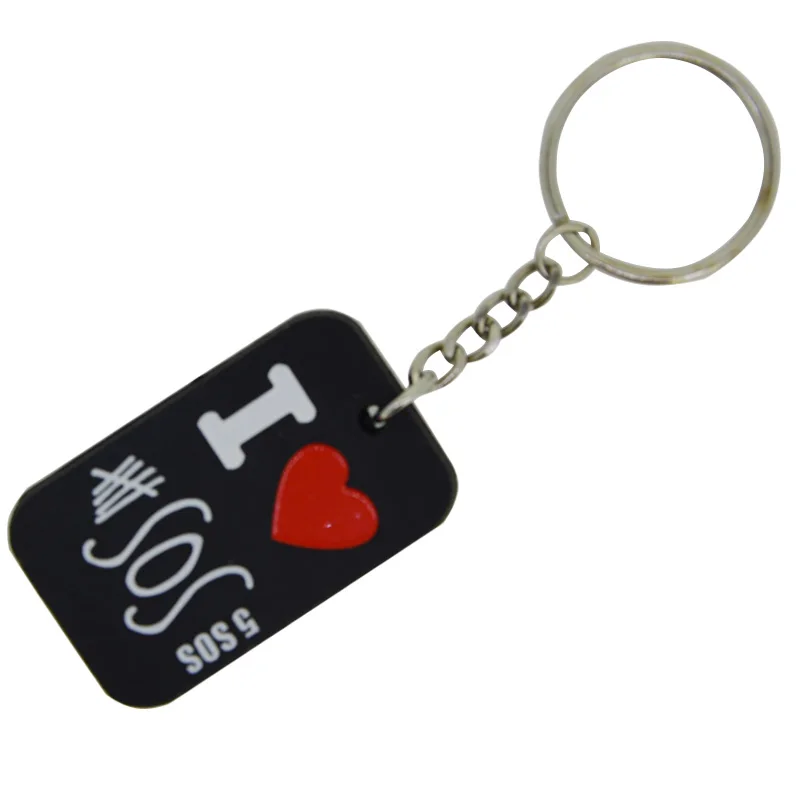 1 шт 5 секунд лета силиконовый 3 цвета собачья бирка кулон брелок кольцо|key chain ring|key