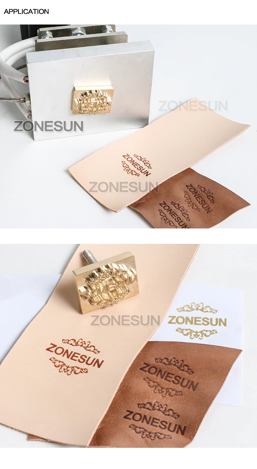 ZONESUN машина горячего тиснения 8*10 см 500 Вт ручной кожаный инструмент из древесной бумаги тиснение ручной логотип тиснение, дерево Брендинг железа