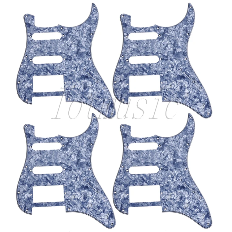 4 шт. серый жемчуг Гитара Pickguard SSH 3-слойный 11 Отверстие для электрической замены |