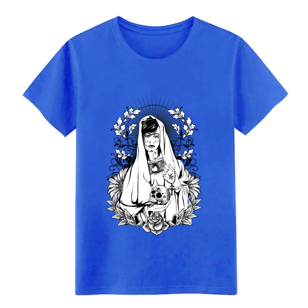 Men's Holy Maria t shirt Print cotton size S-3xl Basic Solid Interesting Comical Spring Trend | Мужская одежда