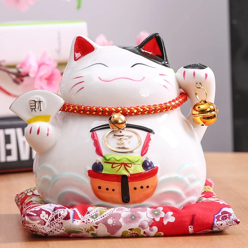 4 5 дюймов maneki neko керамический lucky cat домашний декор фарфоровые декоративные