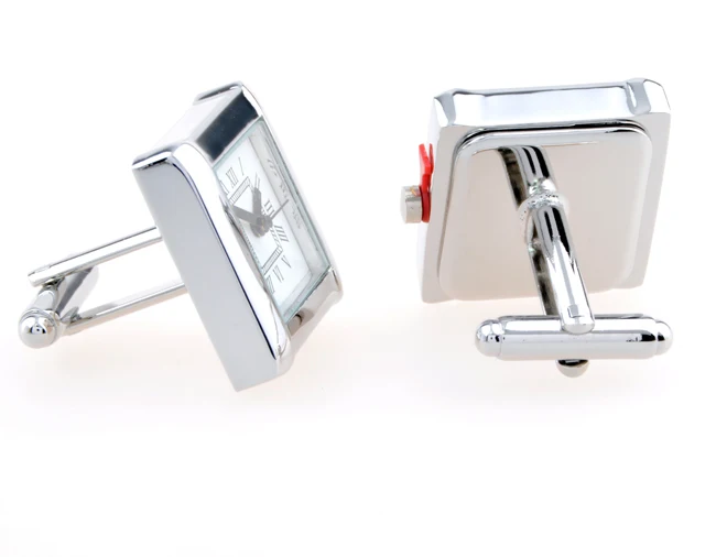 Функциональные Запонки квадратные серебряные запонки для часов мужские в