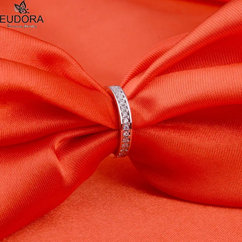 Женское кольцо на палец Eudora жемчужное с фианитами ААА Круглый тонкий 2018|ring love|love