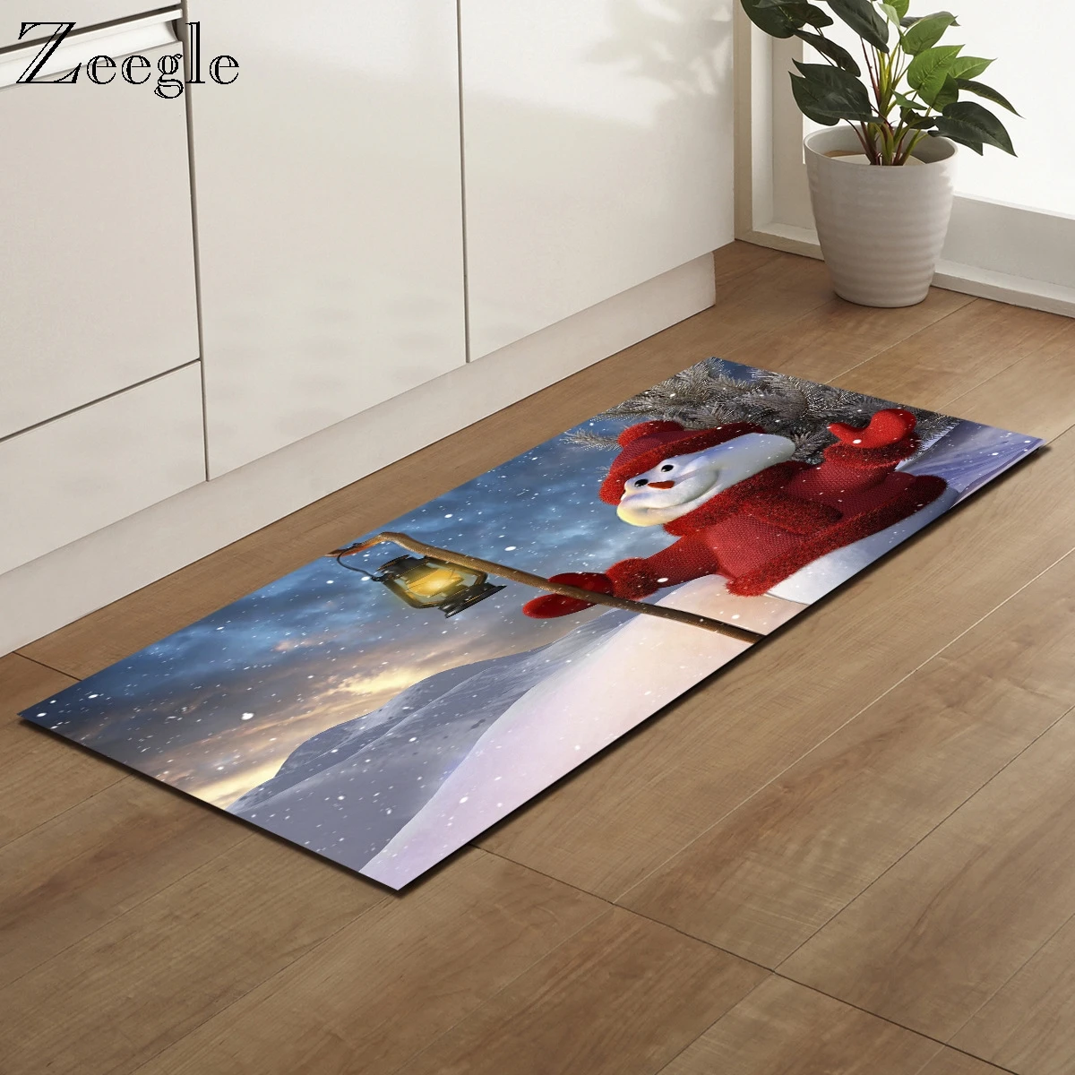Длинный прямоугольный Рождественский коврик Придверный кухонный для спальни